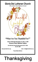 Bulletin Thanksgiving Day